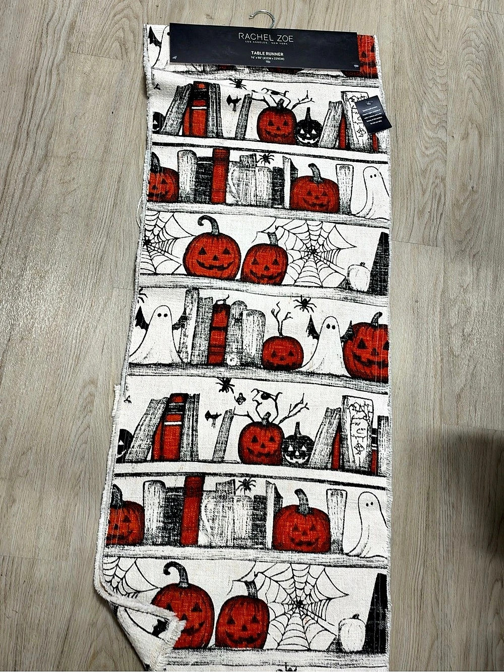 Rachel Zoe Halloween Bookshelves, Pumpkins, and Ghosts Table Runner & Ghosts